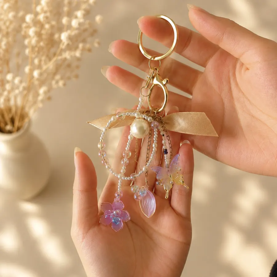 Butterfly Bloom Charm Keychain