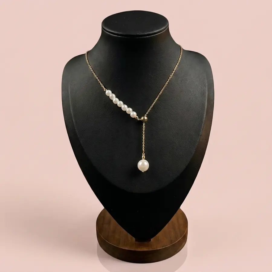 Pearl Lariat Drop Necklace