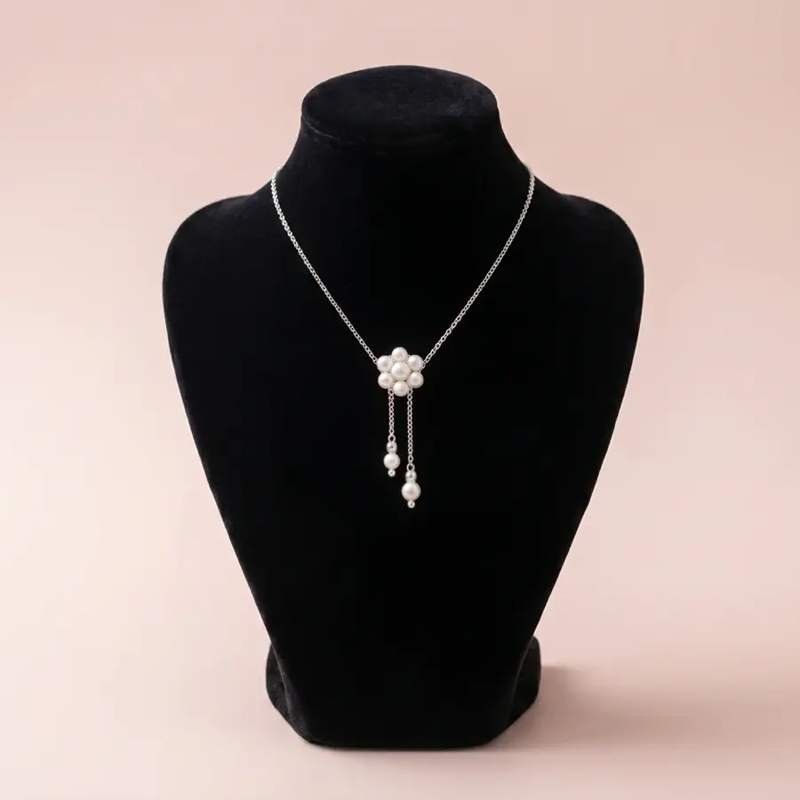 Pearl Flower Drop Necklace