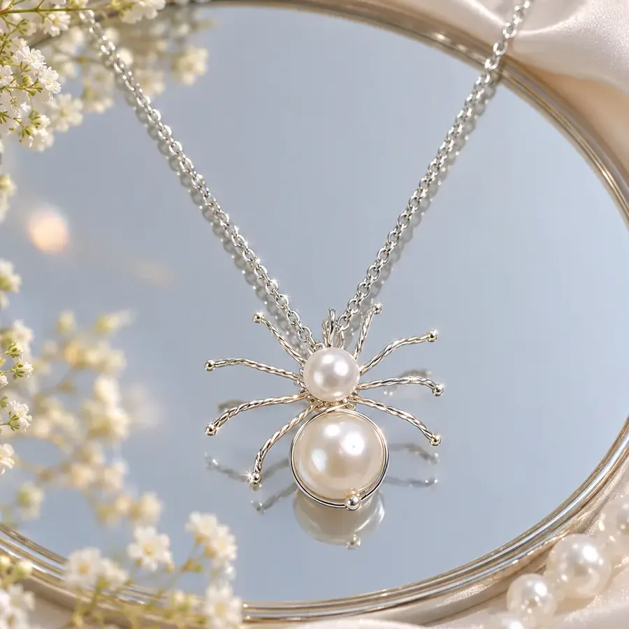 Pearl Spider Pendant Necklace